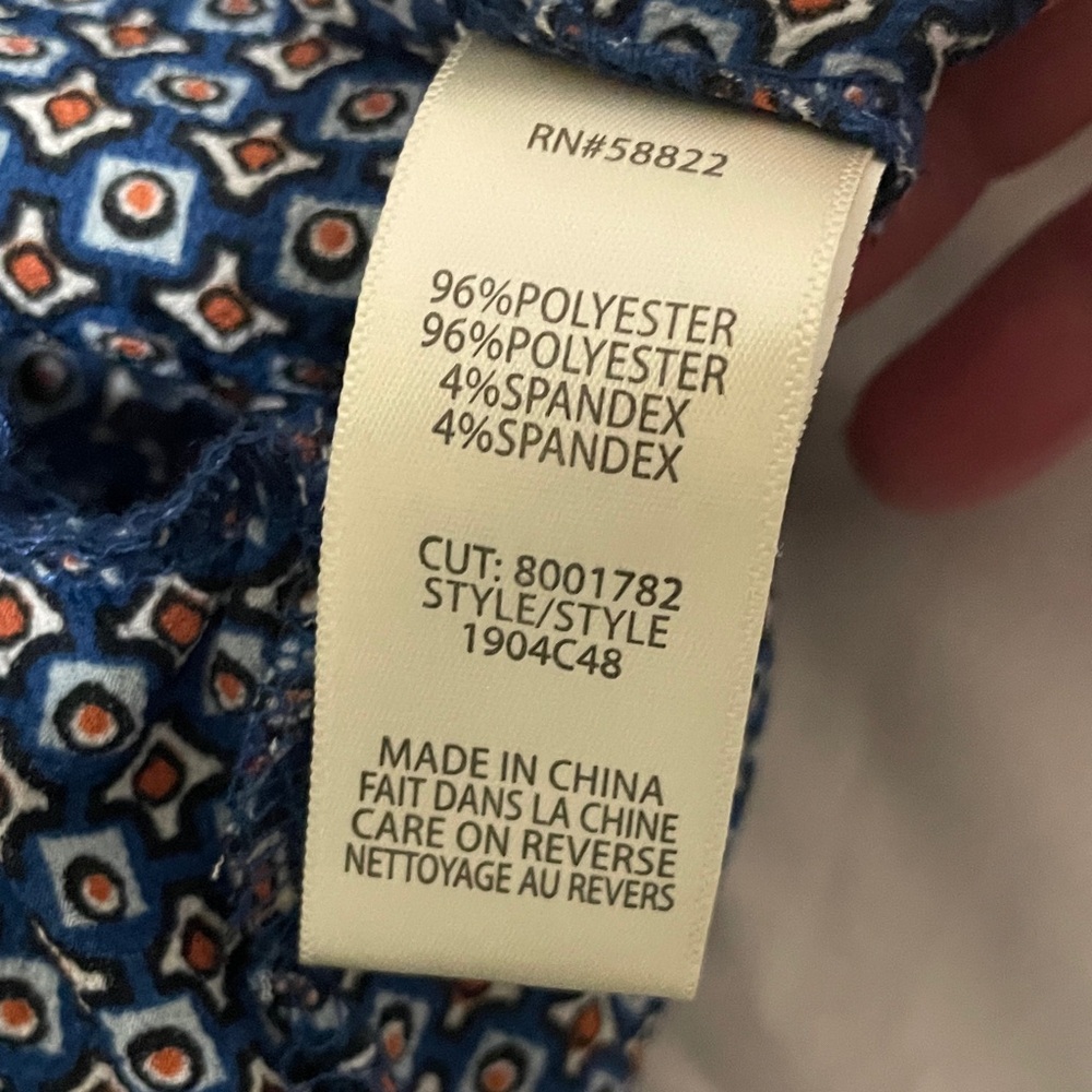 Max Studio Navy Geometric Jumpsuit - Picture 5 of 6